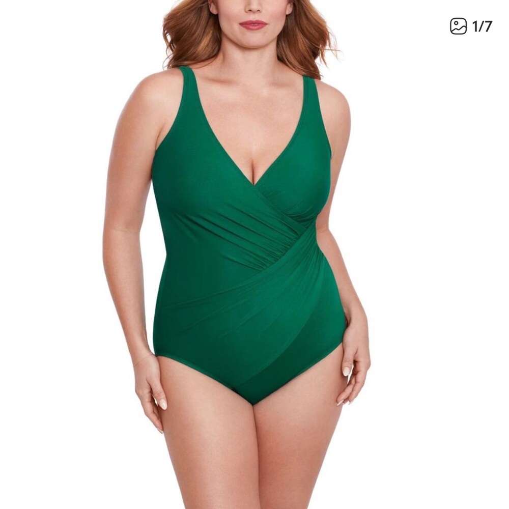 Miraclesuit Oceanus Green One Piece Swimsuit Size 18D